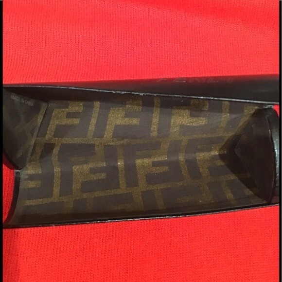 FENDI Eyeglass Asymmetrical Twist Case Black & Brown New - Picture 1 of 5